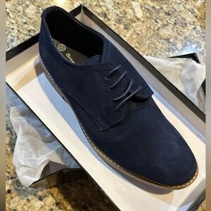 BRUNO MARC SUEDE Size 10.5 men’s blue navy work Oxford Dress Shoes